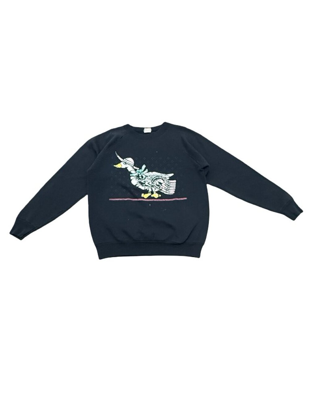 Vintage 1990s Fruit of the Loom Black Duck Graphic Sweatshirt Made in USA